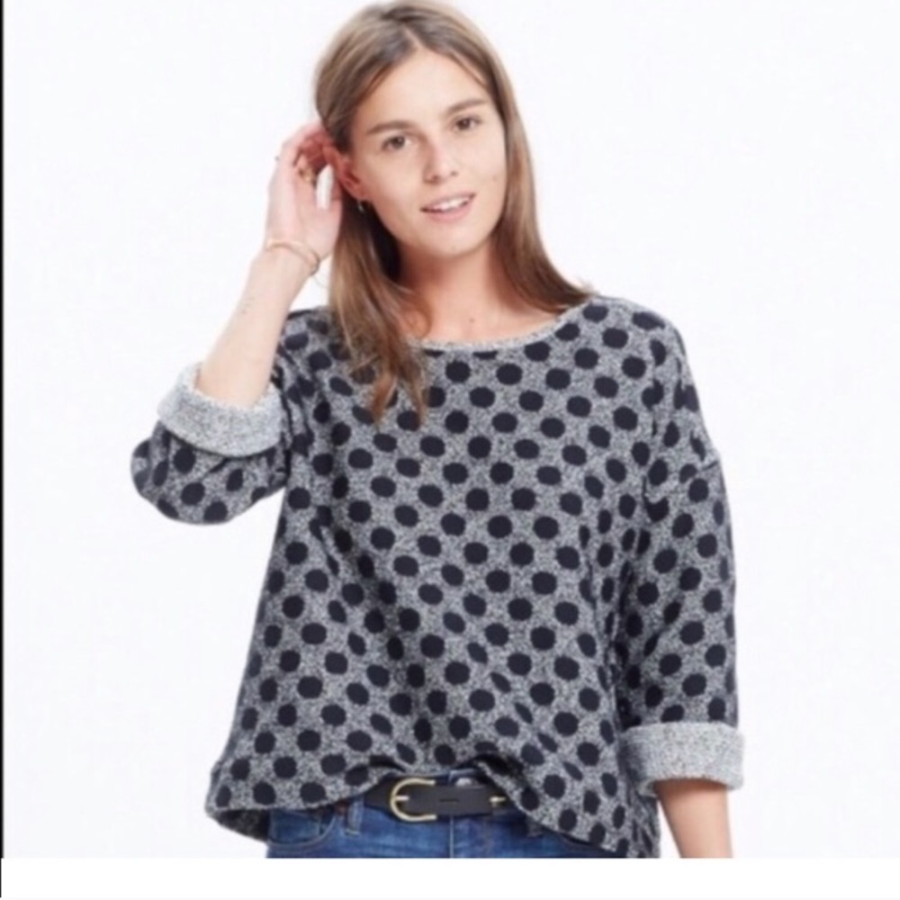 Madewell polka dot reversible sweater